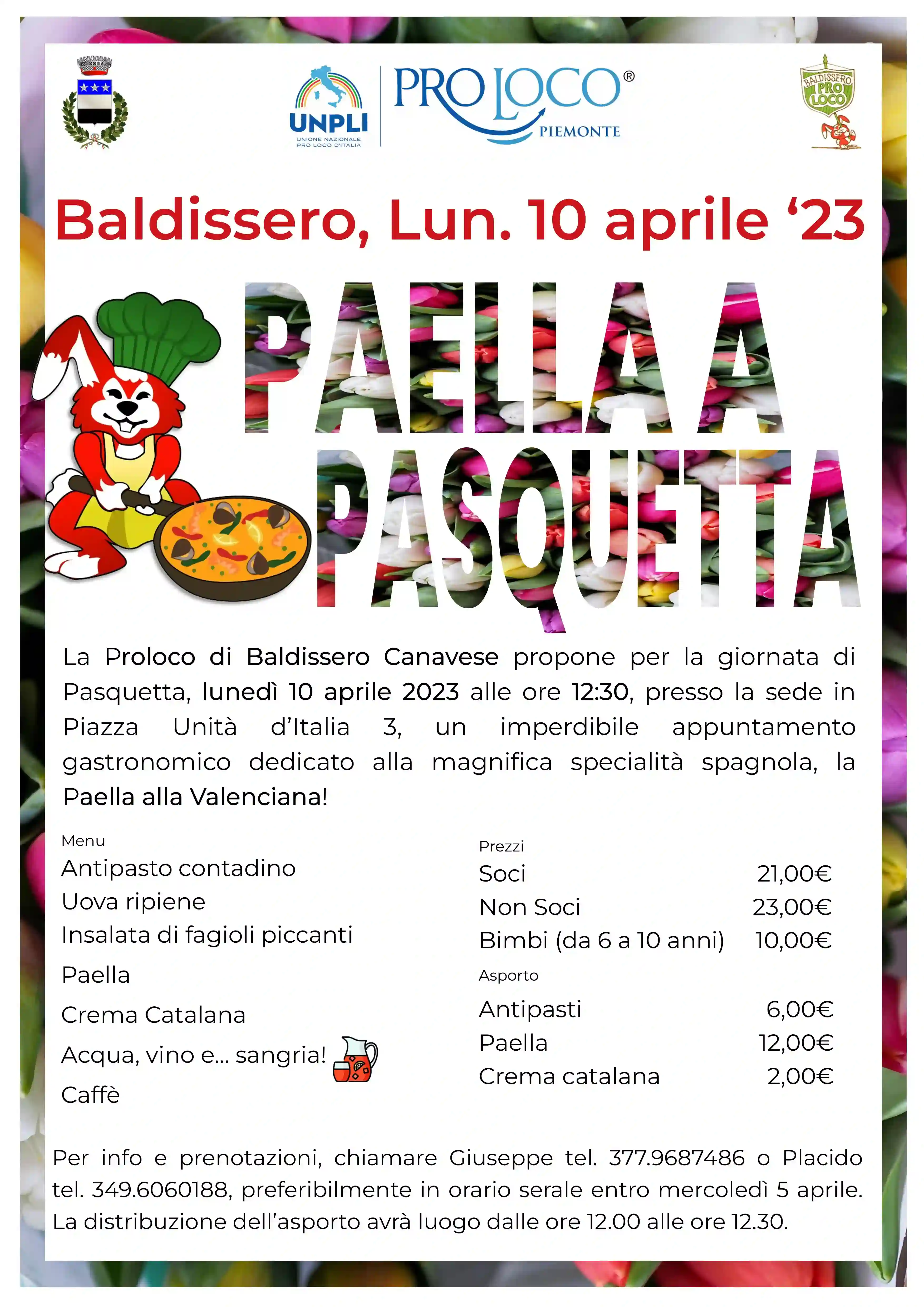 cartellone Pasquetta 2023 - Paella a Pasquetta