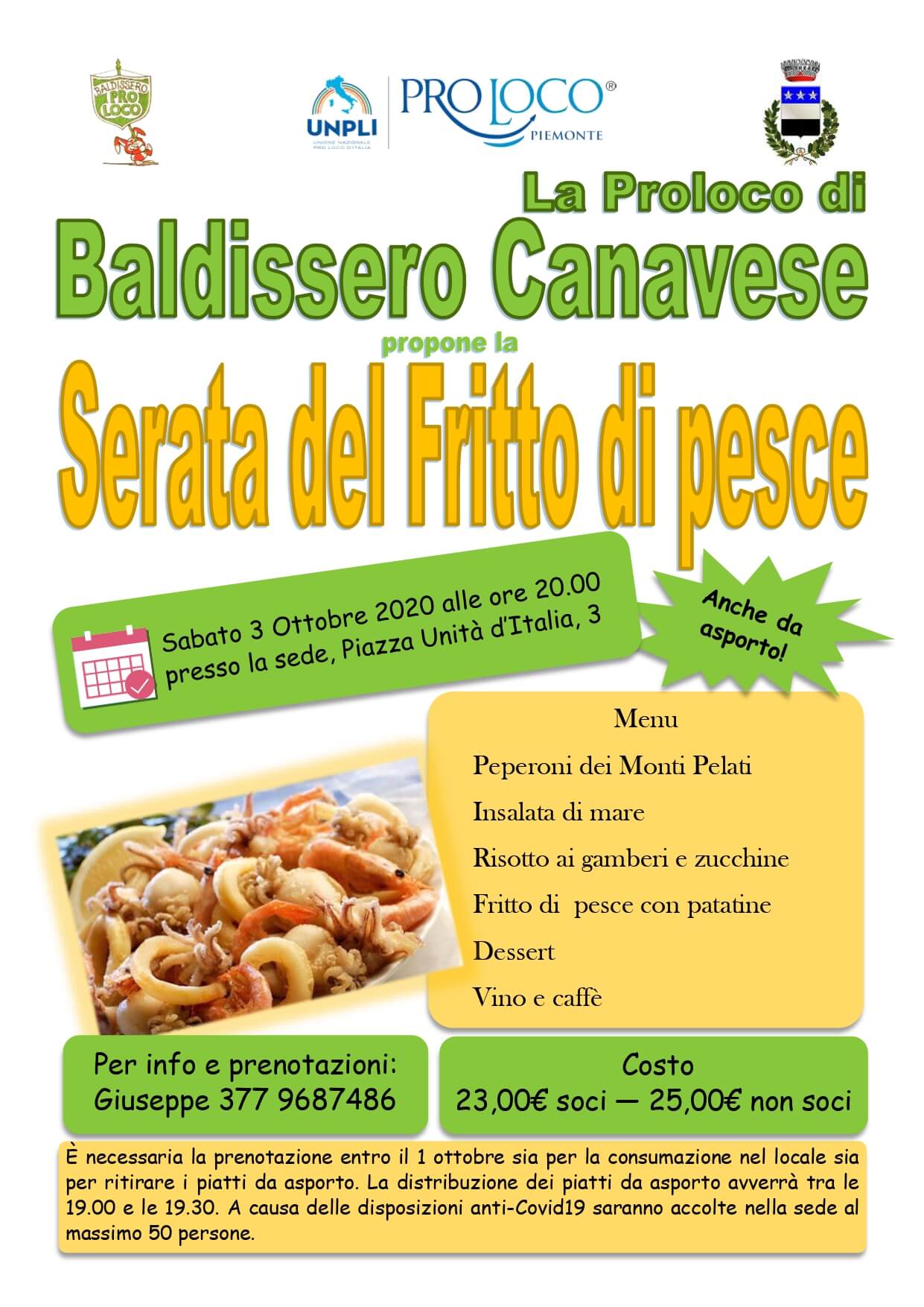 Serata del Fritto di Pesce 2020 - ATPL di Baldissero Canavese