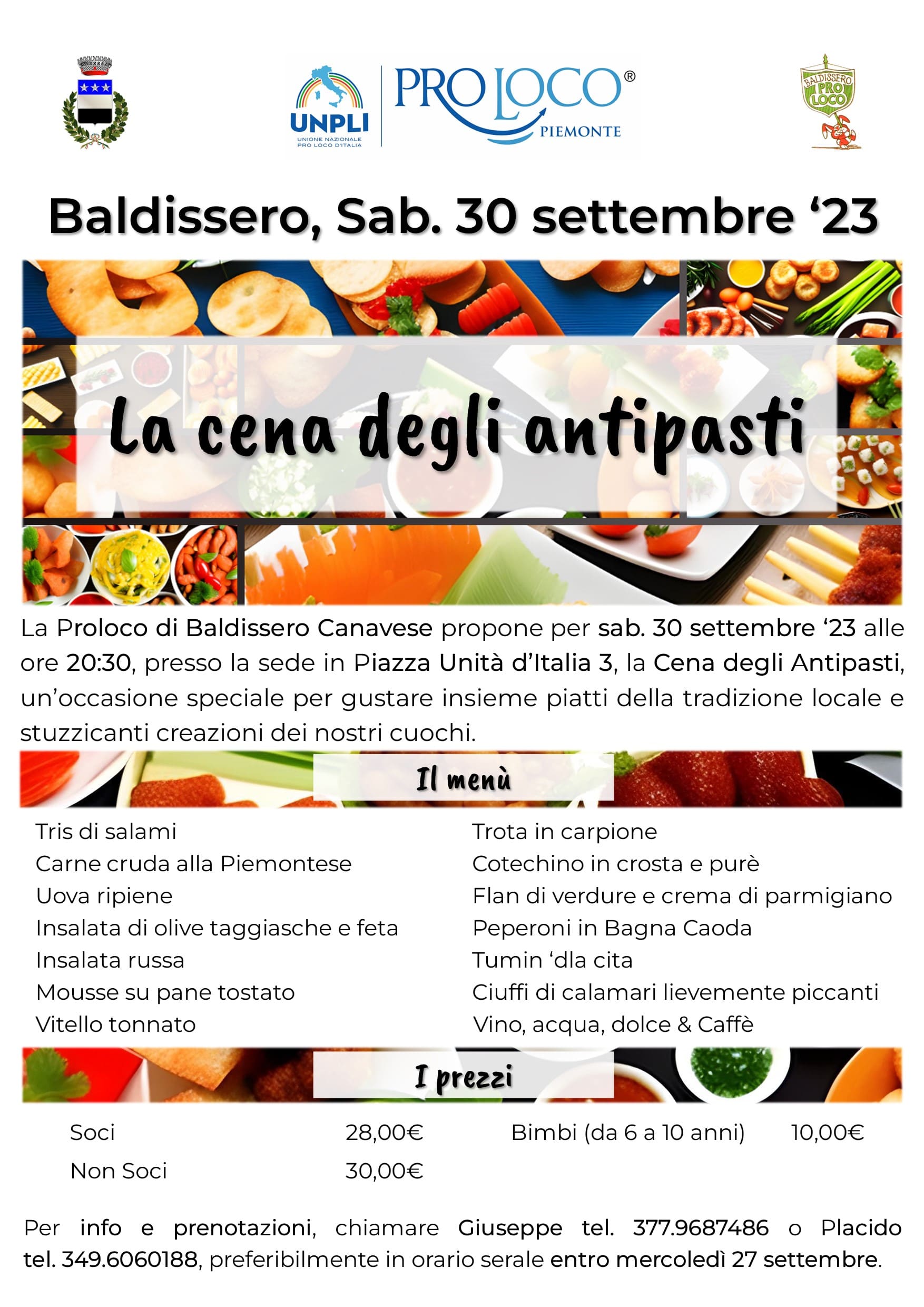 Cartellone Cena degli Antipasti 2023